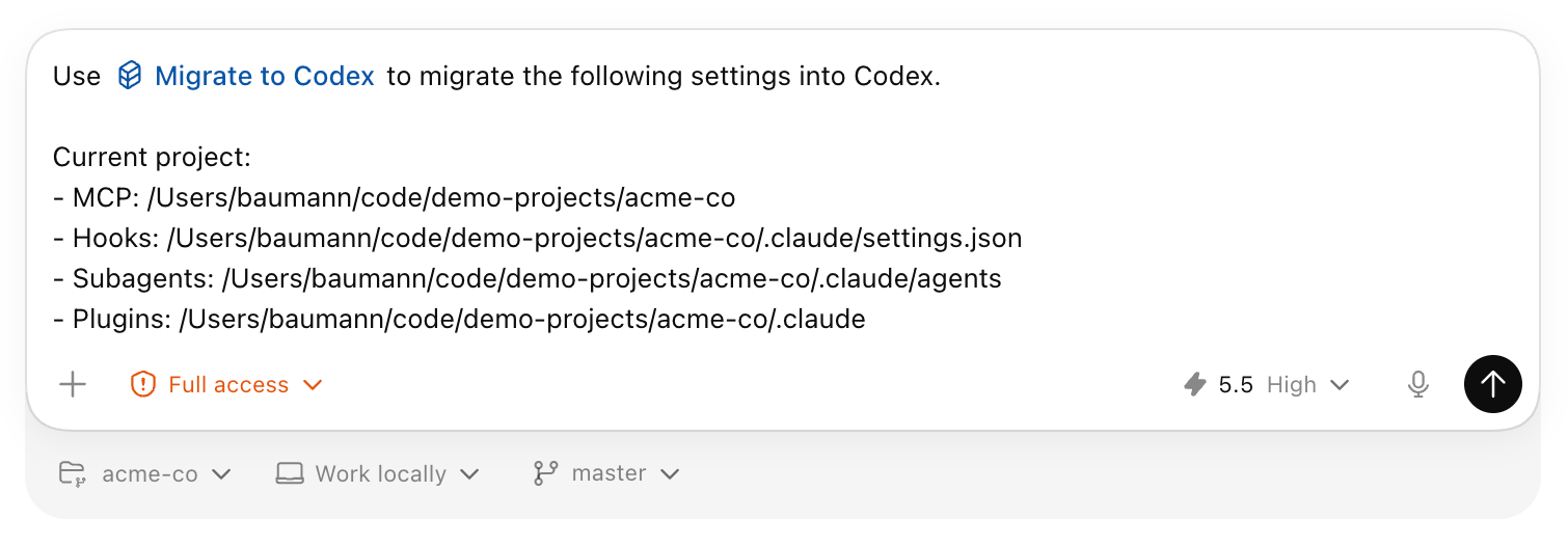Codex 中的后续迁移任务