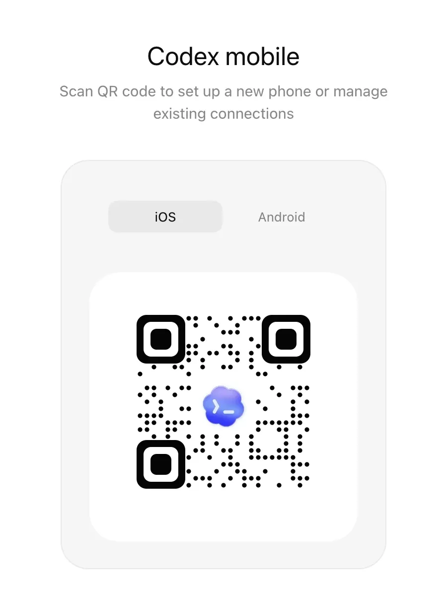 Codex mobile setup screen alongside the ChatGPT mobile Codex project list
