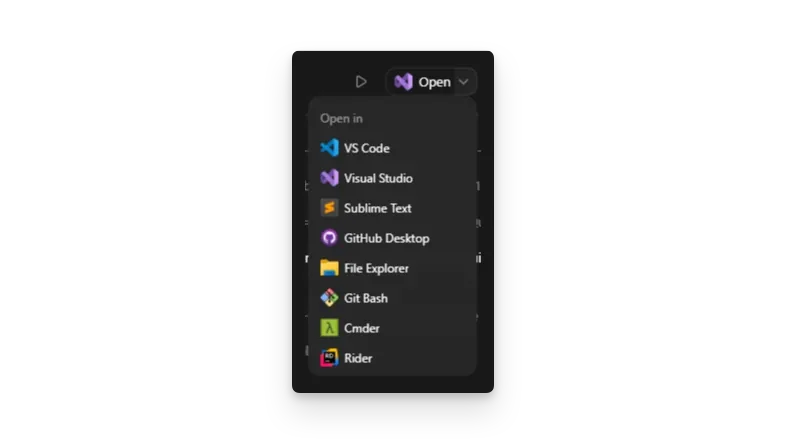 Windows 上 Codex App 设置里的默认 Open In（打开方式）应用